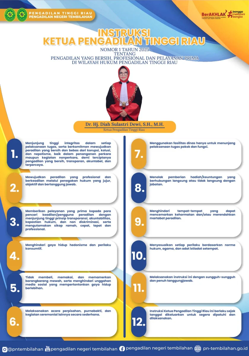 INSTRUKSI KETUA PENGADILAN TINGGI RIAU
